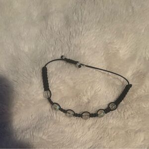 Elegant Black threaded and iridescent Beaded Bracelet